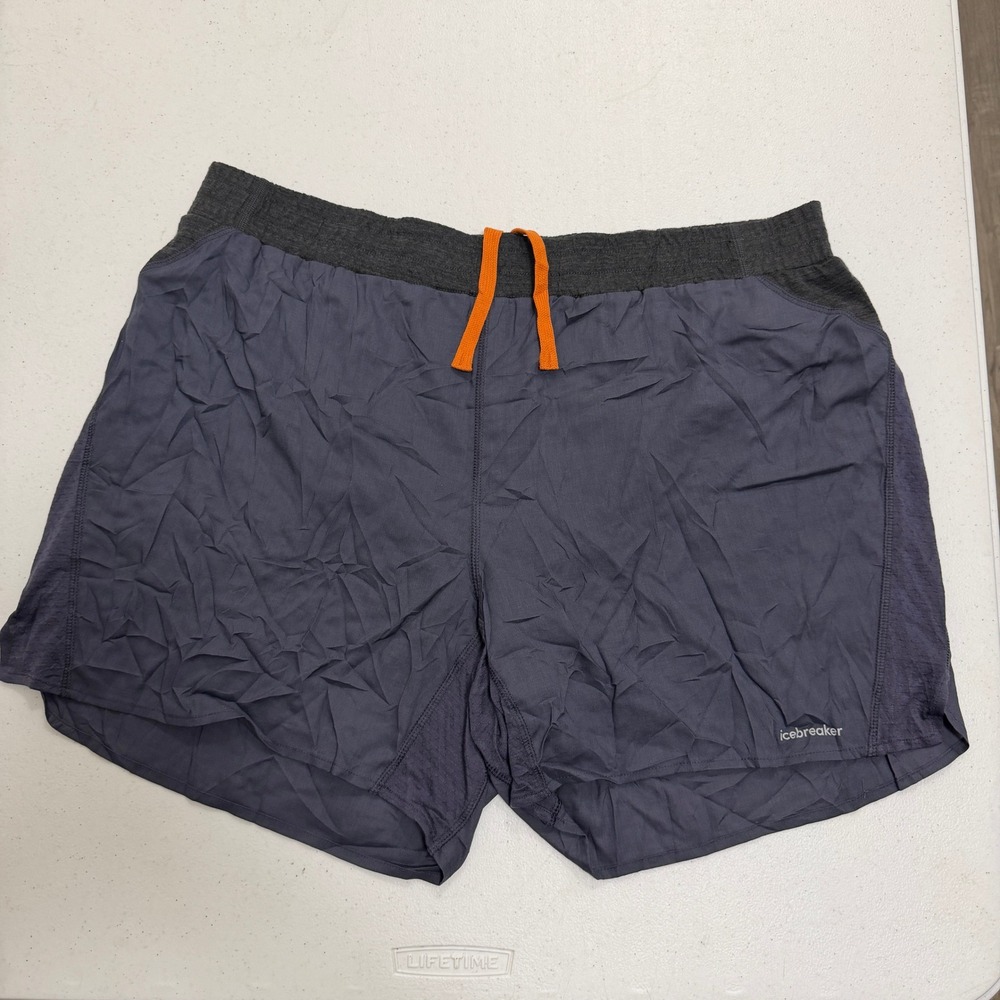 Icebreaker 125 ZoneKnit Mens XL Navy Blue Charcoal Grey Athletic Running Shorts